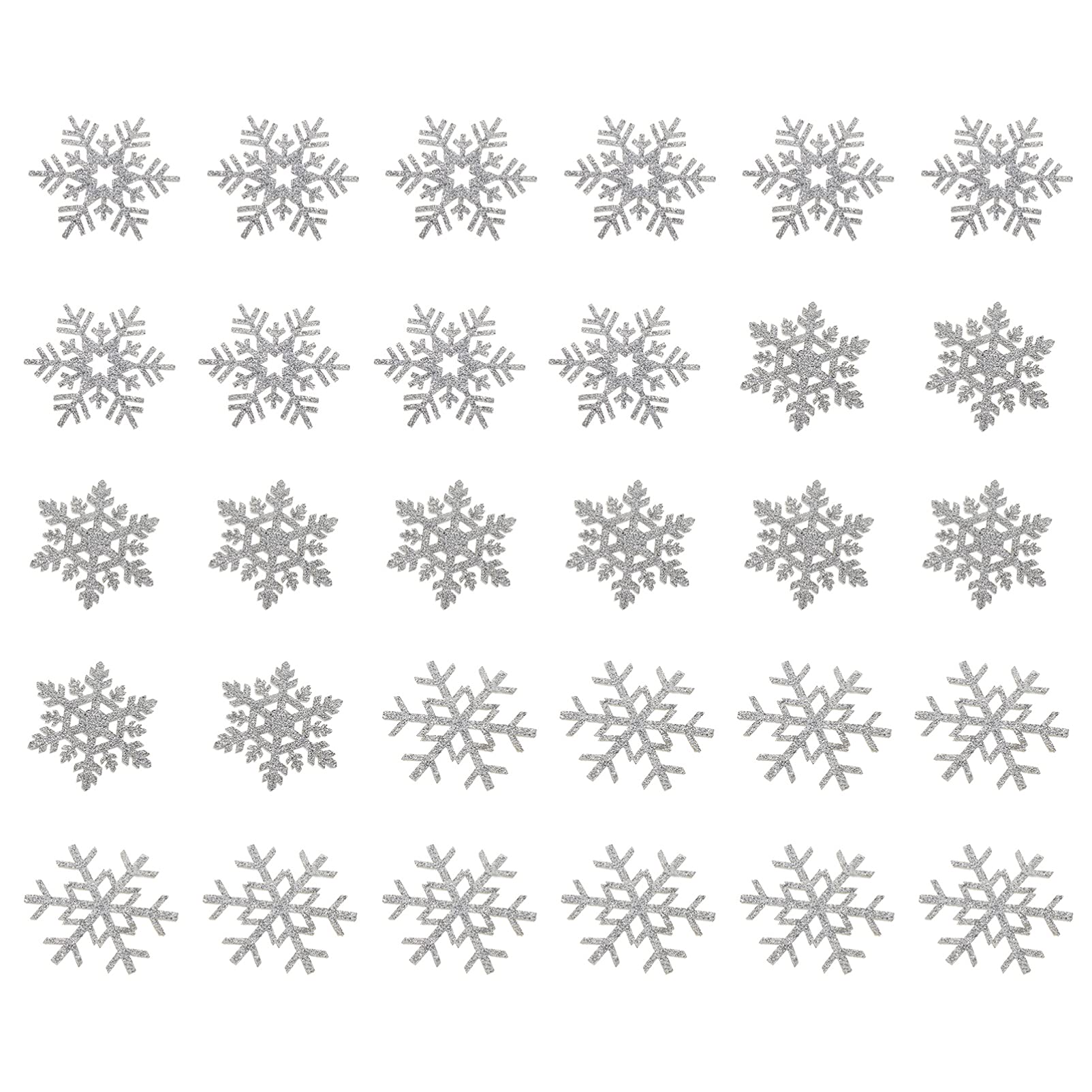 Artibetter Snowflake Christmas Patches: 30Pcs Glitter Christmas Embroidered Patches Appliques Winter Sew On Patches for Christmas Clothes, Hats, Jeans, Jacket, Silver