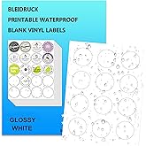 Bleidruck Glossy White Round Labels, 2 Inch Diameter, 120 Count, Waterproof, Inkjet & Laser Compatible, Multi-Purpose Labels