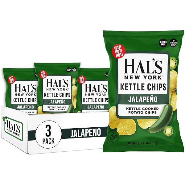 Hal's NY Kettle Cooked Chips, Sweet N' Spicy, Gluten Free, 2oz, Pack Of 12