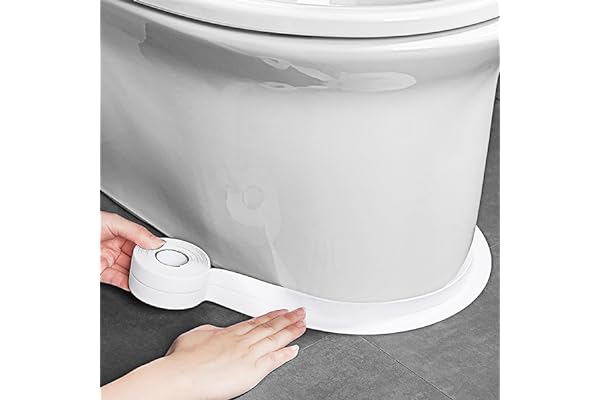 White Caulk Tape Waterproof Self Adhesive,, Toilet Caulk Sealant Tape, Bathtub Caulk Sealing Strip Tape for Bathroom Caulking Tape Shower Caulk