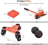 Ronlap 6-Inch Steel Tri-Dolly 3-Wheel Furniture Mover 200 KG Capacity 4 Pack view 2