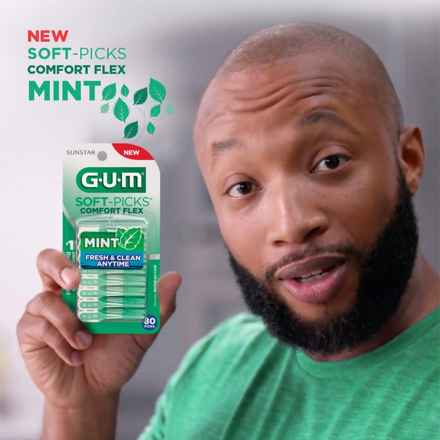 GUM-6705R Soft-Picks Comfort Flex Mint Dental Picks, New Invigorating Mint Flavor, 80 Count: Industrial & Scientific