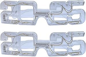 Julysgift 2 Pack of 2025 LED New Year's Light up Plastic Party Glasses Celebration Eyeglasses ( 2 of White )