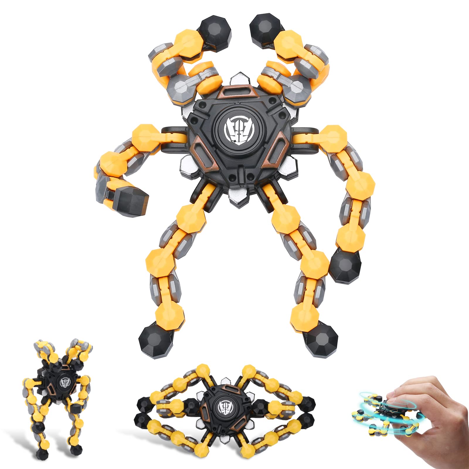 NEW Transformable Fidget Spinner Toy, Funny DIY Fingertip Spin Top Toys, Hand Finger Spinner Creative Fingertip Mechanical Gyro for Kids Adults, All Ages Sensory Fidget Toys