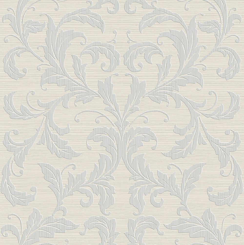 Galerie G34112 Nordic Elements Leaf Damask Wallpaper, Beige, 10m x 53cm