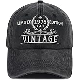 Goyklrb Limited Edition 1975 Baseball Hats for Men Women, Adjustable Cotton Embroidered 50th Birthday Baseball Cap