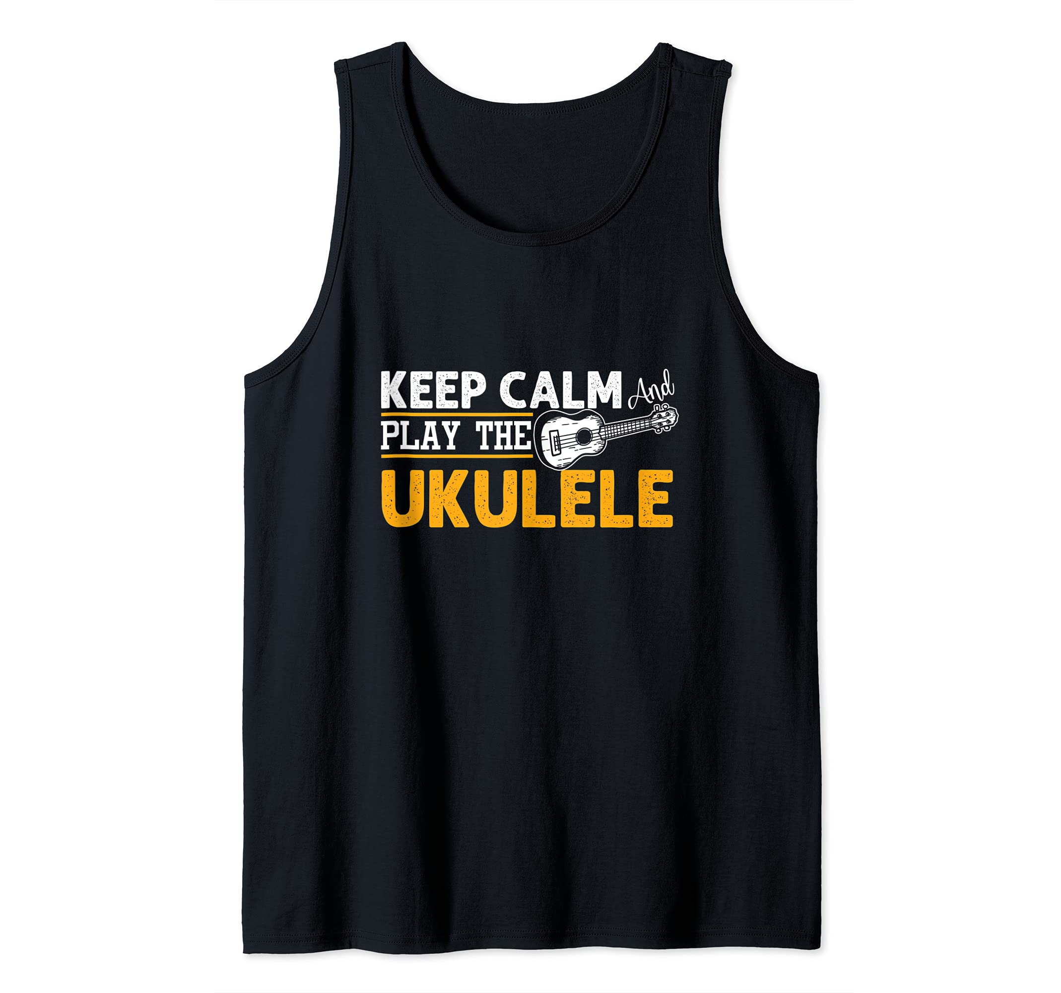 Keep Calm Play Ukulele Uke Musician Hawaii Guitar Acoustic Tank Top