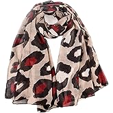 Leopard Print Shawls and Wraps for Womens Cheetah Hijab Scarf Voile Sheer Beach Scarves Sunscreen Head Shawl
