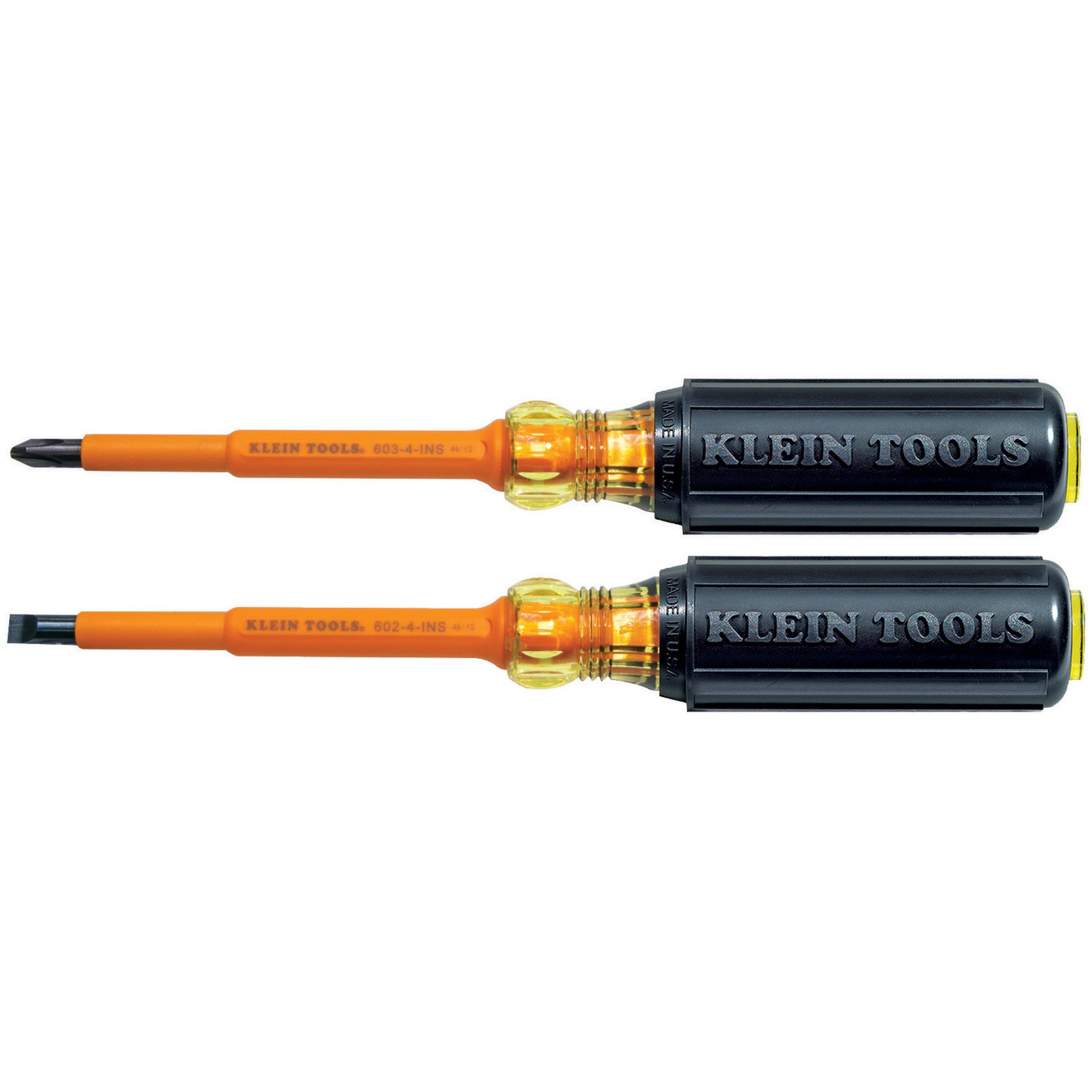 Electrical Insulated Screwdriver Set of 2, 4Inch Phillips and
