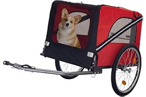 THCTVOUS Large Dog Trailer for Bike, Folding Bike Trailer for Dogs with 18.9" Wheels, 120LB Capacity All-Terrain Pet Carrier, Universal Bicycle Coupler