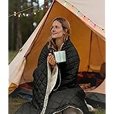 tomilk Battery Operated Heated Camping Blanket, 12V Portable Heated Cordless Blanket with 15000mAh Battery, Wearable Heating Throw Car Travel Blanket Indoor Outdoor (Black)