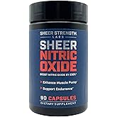 Sheer Strength Labs Nitric Oxide Supplement for Men - Clinically Tested for Pumps & Blood Flow - 270% More Nitric Oxide - Nitrosigine Supplement, S7 & Beetroot - Made in USA - 90 Capsules