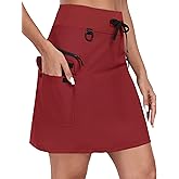MoFiz Women's 18" Hiking Cargo Skort Athletic Skirt High Waist Golf Dressy Casual Sport Quick Dry Skirt with Zipper Pockets