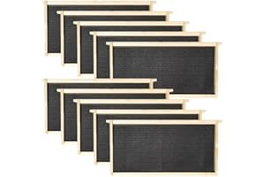 Hoover Hives Deep Wooden Frames with Black Plastic Foundations Coated in Beeswax – Durable Langstroth Beekeeping Frames