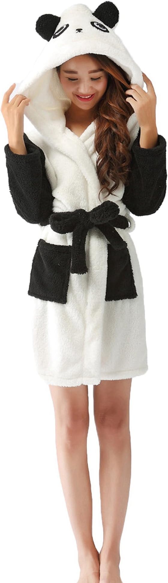 Nicetage Women’s Animal Hooded Bathrobe Soft Warm Plush Robes for Women