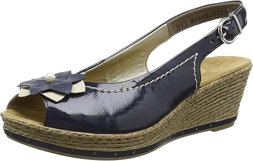 rieker navy wedge sandals