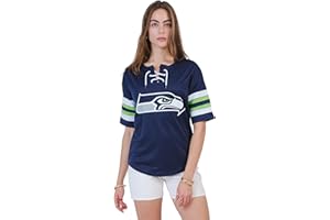 Ultra Game Women's NFL Official Lace Up Tee Shirt Penalty Box