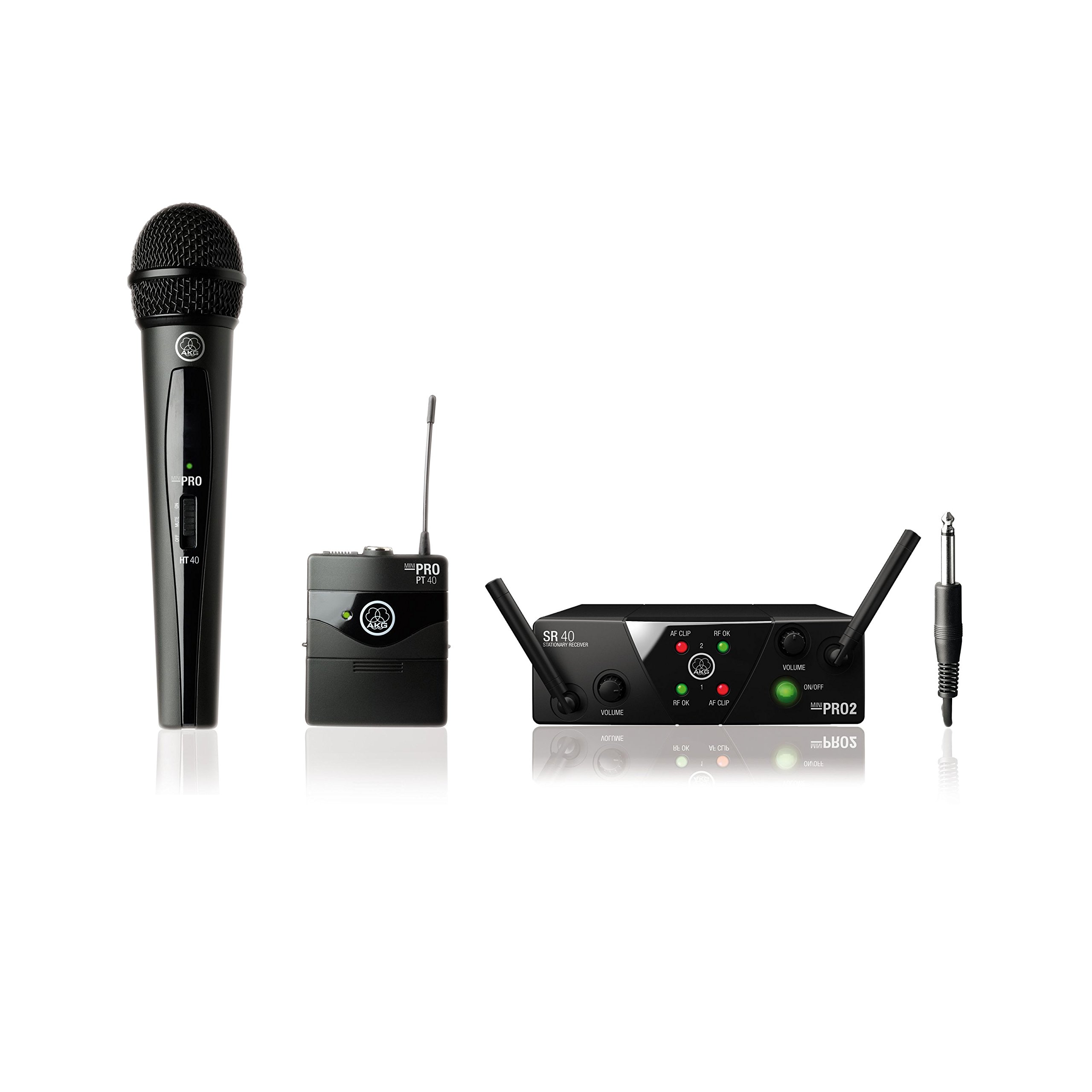 AKG WMS40 Mini Dual Mix Wireless System - Microphone/Instrument, ISM/CH70, WMS40 Mini 2 Mix system