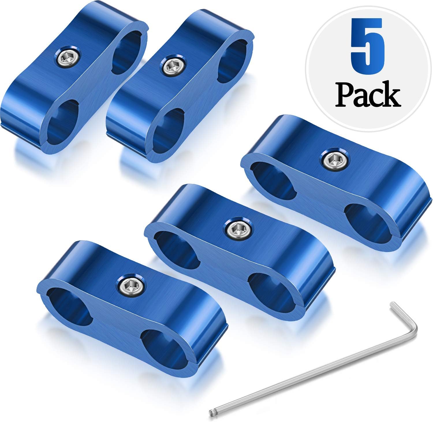 5 Pieces Separator Clamp Fuel Line Mounting Clamps Aluminum