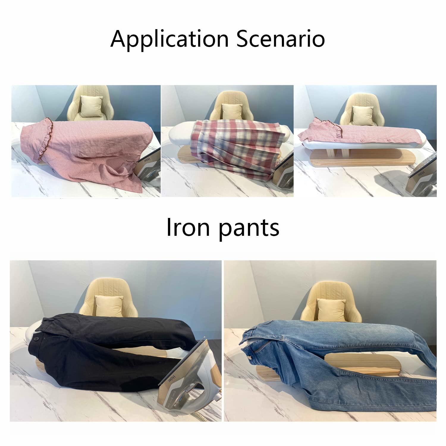 DE-LIANG Padded Chest & Sleeve Tailor Ironing Board Long with Wooden Base for Household Tools, Tailor Dress Forms, Travel Use