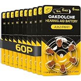 OAKDOLCHE 60 Count Hearing Aid Batteries Size 312, 1.4V Long Lasting | Mercury Free Zinc Air, Stable Output, Long-Lasting Runtime, Leak-Proof Design, High-Quality Materials, Safe and Reliable