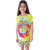 INTIMO Scooby Doo Girls' Pajamas Tie Dye Mystery Machine Shirt and Shorts 2 Piece Sleepwear Pajama Set