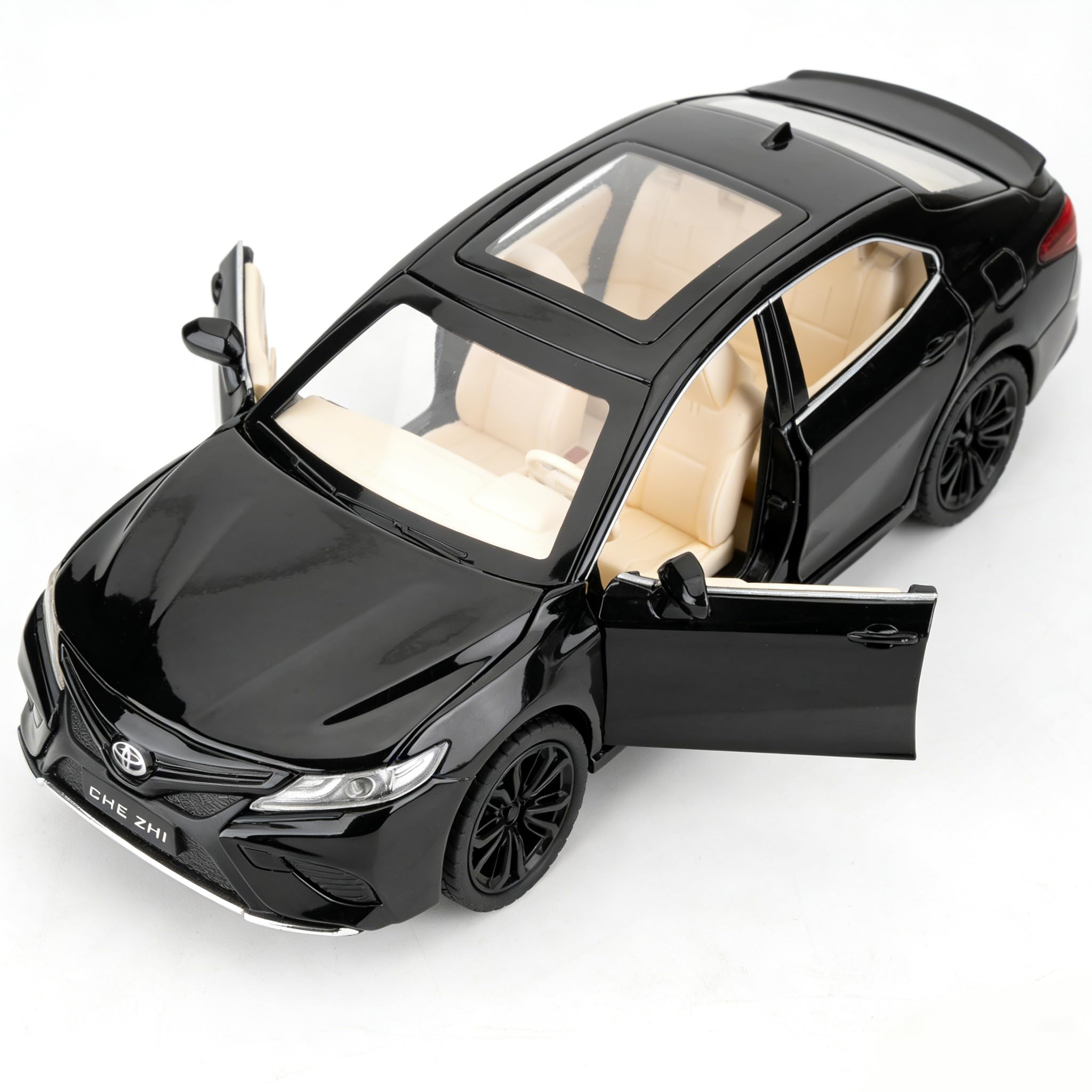 imtfzct 1/24 Toyota Camry Die-cast Model Car, Collectible Alloy Model with Sound and Light Function and Pullback Function, Black