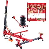 VEVOR Auto Body Frame Puller Straightener, 6T Tension Car Body Repair Equipment with 3T Airbag Jack &amp; 6000PSI Hydraulic Foot Pump, Include 16 Straightening Tools, for Auto Repair Shop Sedan SUV Pickup