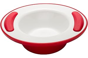 NRS Healthcare Red/White Soft Grip Keep Warm Thermo Bowl