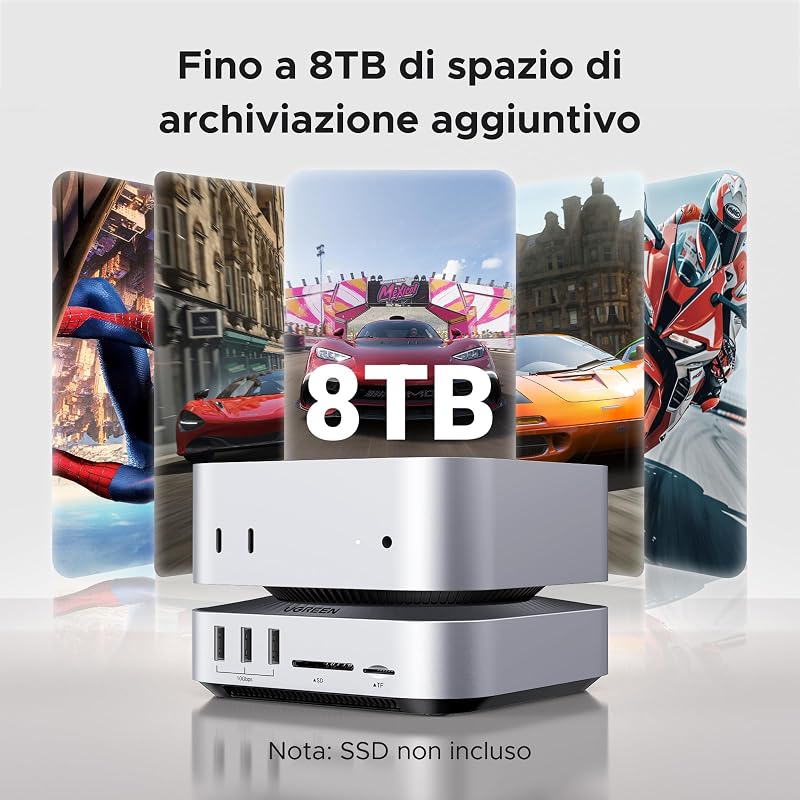 USB4.0 40Gbps Dock USB C per Mac Mini M4, M4 Pro, M5 Pro, M6