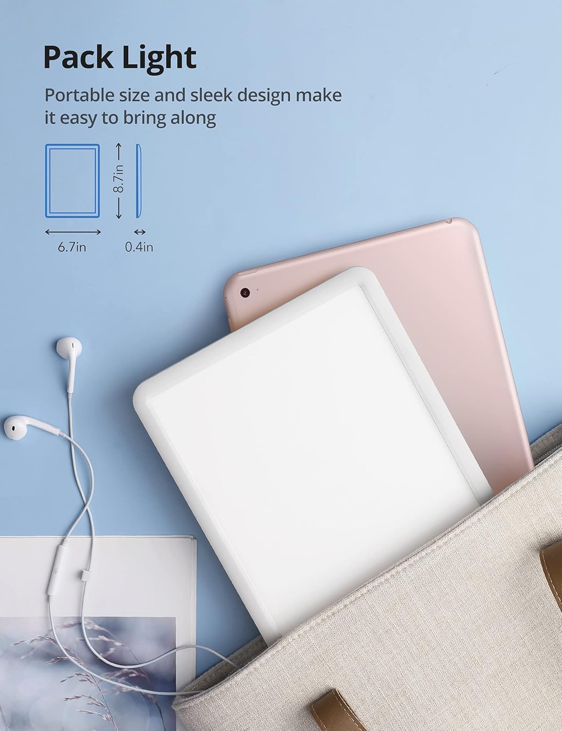 VIPEX Light Therapy Lamp, UV-Free Ultra-Thin 10000 Lux Sun Lamp with Adjustable Brightness, 30 Minutes Timer and Memory Function, 90° Rotatable Therapy Light for a Happy Life: Health & Personal Care