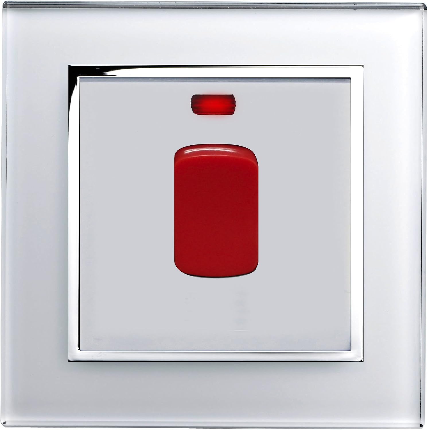 Retrotouch 45A Cooker switch with Neon DP, White CT,w8 x h86 x d86 mm