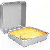 Logario 9-Inch Square Cake Pan Set of 2, Heavy Duty Nonstick with Textured Honeycomb Surface, Aluminized Steel BPA & PFOA Free, Warp Resistant, Even Heating for Brownies, Lasagna, Pizza & Casseroles