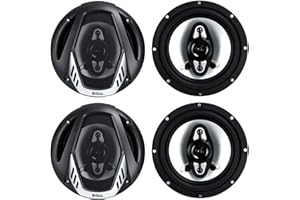 BOSS Audio Systems 6.5 Inch 400 Watt 4 Way 4 Ohm Full Range Car Audio Coaxial Stereo Speakers with Mylar Dome Tweeters, 2 Pairs