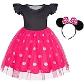 Benylion Girl Christmas Dress Polka Dots Bowknot Tulle Dress Birthday Party Cosplay Fancy Costumes for Girls Christmas Gifts