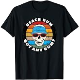 Beach Bum Got Any Rum? - Funny Skull Sunglasses Retro T-Shirt for Men Women