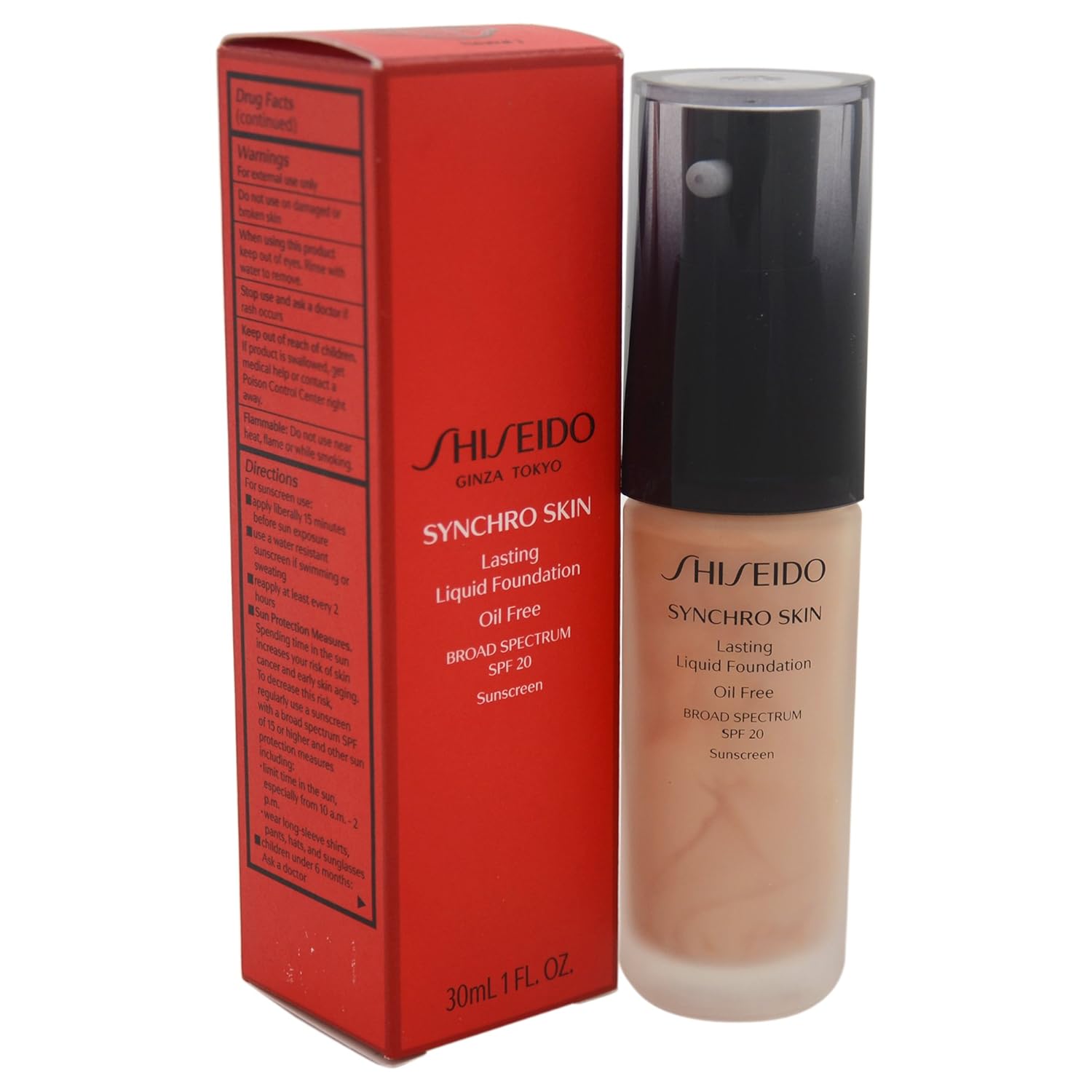 Shiseido Synchro Skin Lasting Liquid Women's SPF 20 Foundation, No. 3 Neutral, 1 Ounce
