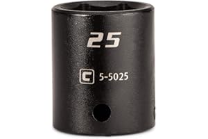Capri Tools Shallow Impact Socket, 1/2-Inch Drive, 6-Point, Metric (25 mm)