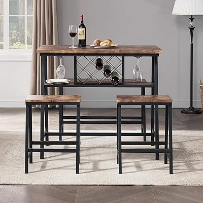 O&K FURNITURE 4-Piece Counter Height Dining Table Set with Bench