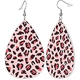Leather Earrings Set, Lightweight Faux Leather Teardrop Dangle Earrings, Teardrop Jewelry Earrings