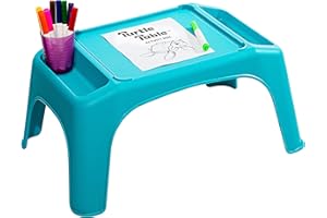 LapGear Turtle Table Kids Activity Lap Desk Tray with Storage Wells for Snacks, Play, Classroom and Sensory Toys - Blue - Style No. 20103