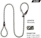 Fida Slip-On Rope Dog Lead 1.8m Reflective Grey One Size Fits All view 5