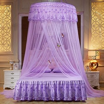 purple bed tent