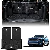 LASFIT Backrest Mat & Cargo Mat for Volkswagen VW Atlas 2018-2026, 2nd Row Bench seat, All Weather TPE Custom Fit Trunk Liners for VW Atlas Accessories Seatback Mats, Black, Easy to Clean