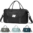 Travel Duffle Bag Women Sport Gym Bag Men Weekender Overnight Carry On Tote Bags with Laptop Compartment Luggage Bags with Trolley Sleeve Personal Item Travel Bags Hospital Holdalls Black