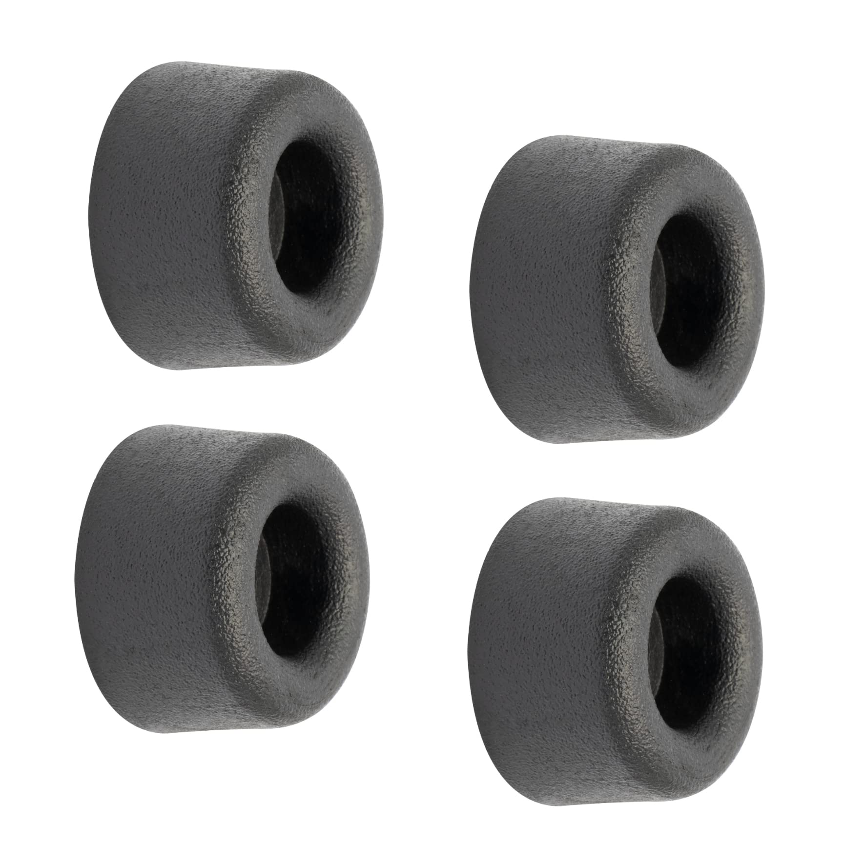 WAGNER Doorstop Volcano MINI 4pcs. Set - Ø 18 x 10 mm, Black Retro Style Buffer Made of Solid Rubber, to be Screwed on Walls - 15501004