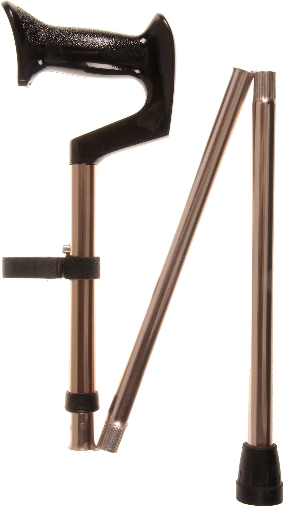 PCP Folding Cane Orthopedic Handle Ergonomic with Adjustable Height Walking Aid, Bronze, Large