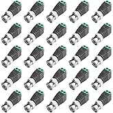 ACBalun83 28 Count Gold-Plated BNC Male-to-Male Coaxial Cat5/Cat6 Camera CCTV Security Camera Connector Adapter