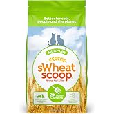 sWheat Scoop Natural Wheat Multi-Cat Litter, Superior Clumping with Odor Neutralizing Enzymes, 25 Pound Bag