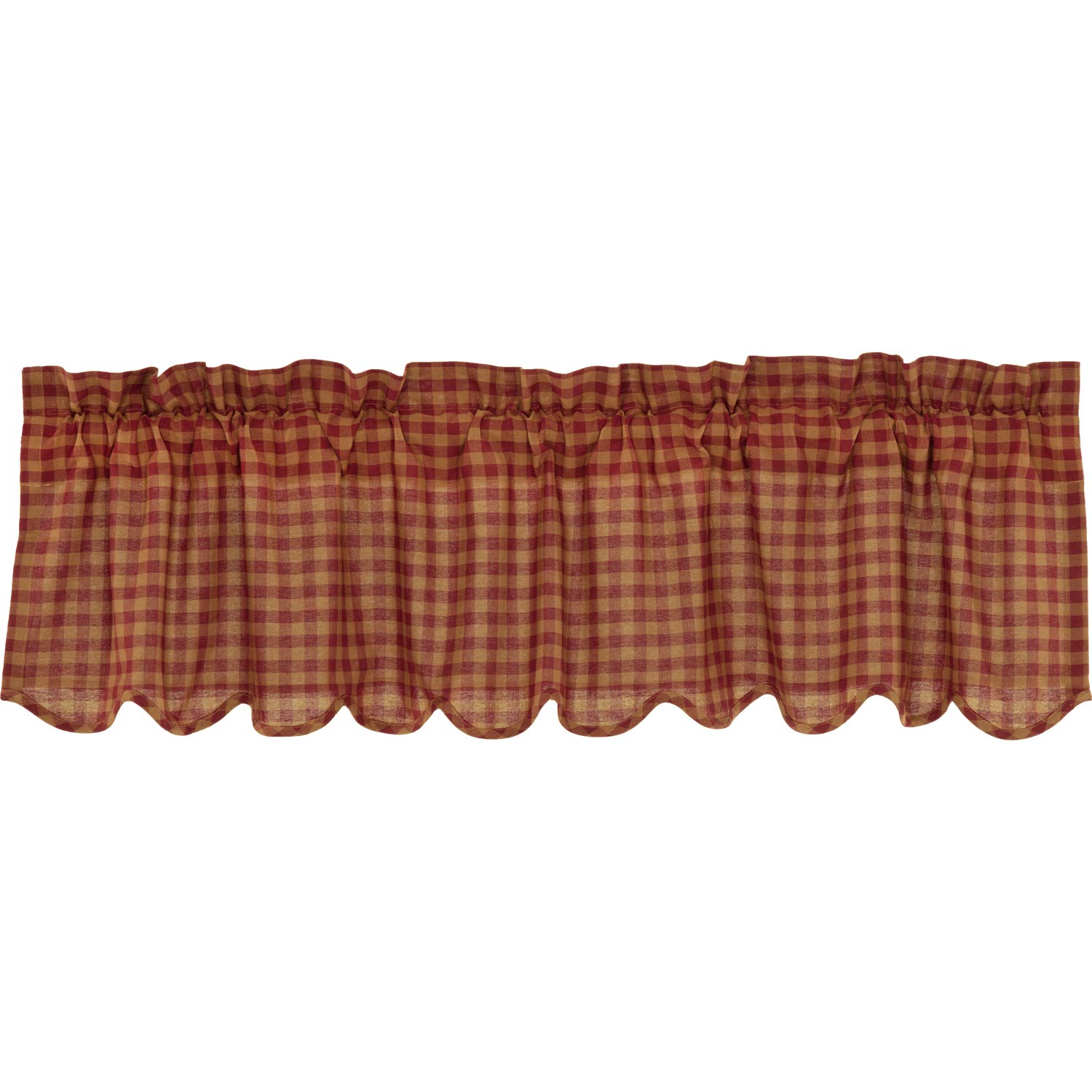 Amazon Com Vhc Brands Primitive Kitchen Curtains Burgundy Rod